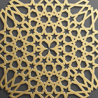 Sorunsuz imkanı İslam desen 3d. Geleneksel Arapça tasarım öğesi.