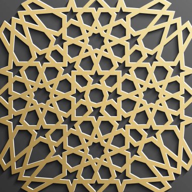 Sorunsuz imkanı İslam desen 3d. Geleneksel Arapça tasarım öğesi.