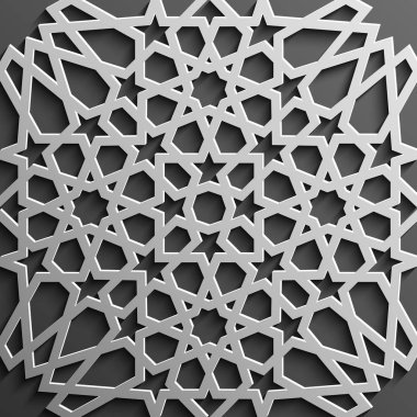 Sorunsuz imkanı İslam desen 3d. Geleneksel Arapça tasarım öğesi.