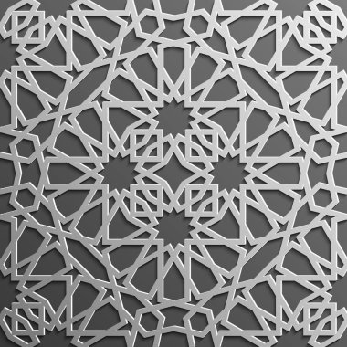Sorunsuz imkanı İslam desen 3d. Geleneksel Arapça tasarım öğesi.