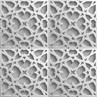 Sorunsuz imkanı İslam desen 3d. Geleneksel Arapça tasarım öğesi.
