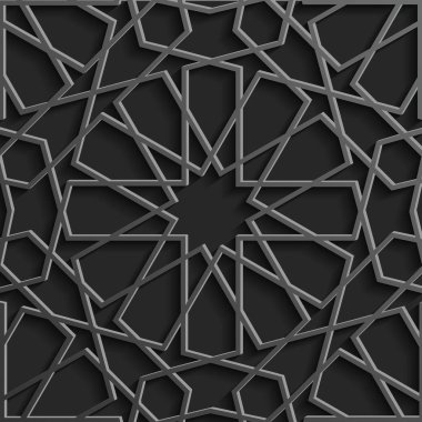 Sorunsuz imkanı İslam desen 3d. Geleneksel Arapça tasarım öğesi.