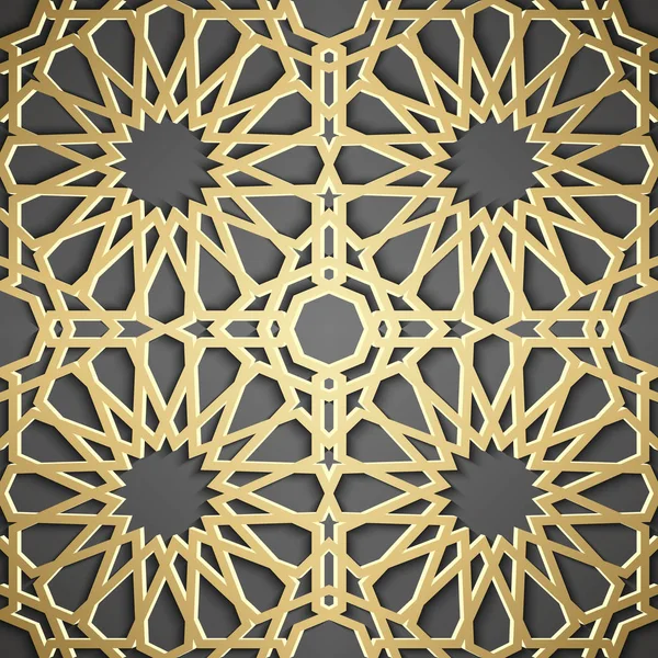 Modello islamico senza cuciture 3d. Elemento di design arabo tradizionale . — Vettoriale Stock