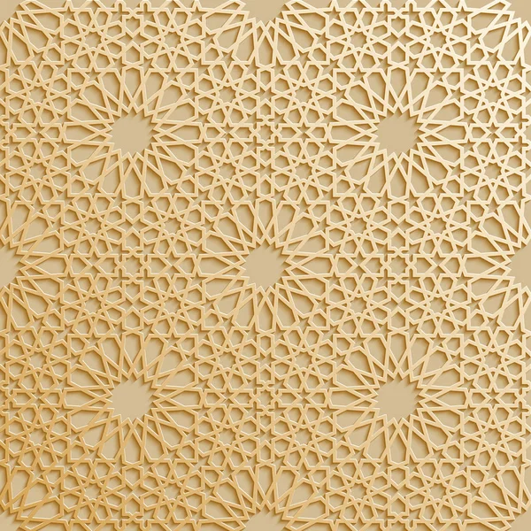 Modèle islamique sans couture 3d. Élément de design arabe traditionnel . — Image vectorielle