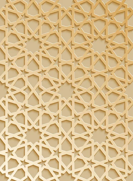 Sömlös islamiska mönster 3d. Traditionella arabiska designelement. — Stock vektor