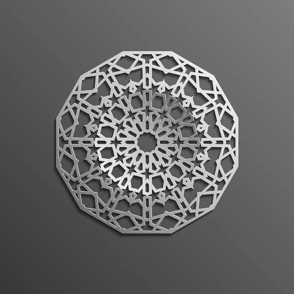 Modèle islamique sans couture 3d. Élément de design arabe traditionnel . — Image vectorielle