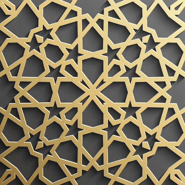 Seamless islámské vzor 3d. Tradiční arabská designový prvek. — Stockový vektor