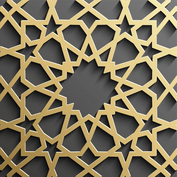Padrão islâmico sem costura 3d. Elemento de design árabe tradicional . —  Vetores de Stock