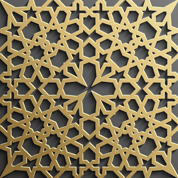 Seamless islamic pattern 3d . Traditional Arabic design element. — Stock Vector