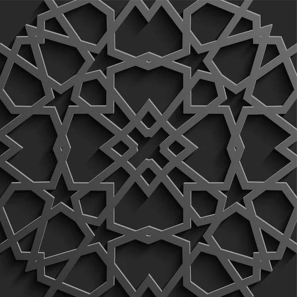 Modèle islamique sans couture 3d. Élément de design arabe traditionnel . — Image vectorielle