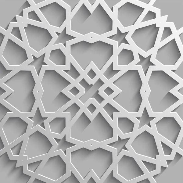 Patrón islámico inconsútil 3d. Elemento de diseño árabe tradicional . — Archivo Imágenes Vectoriales