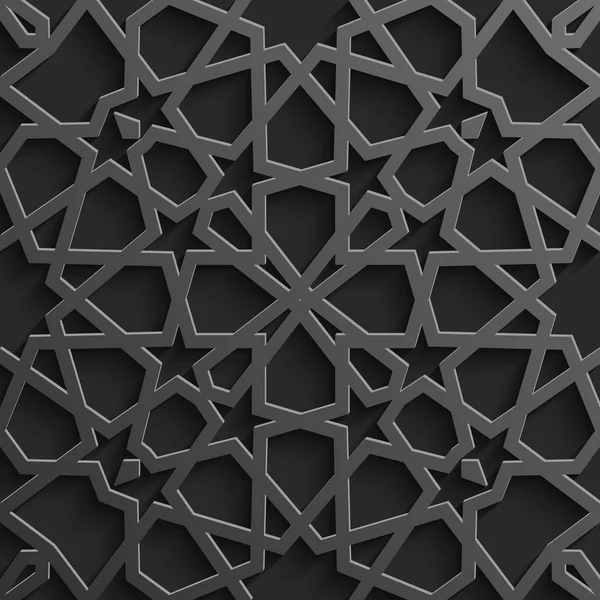 Modèle islamique sans couture 3d. Élément de design arabe traditionnel . — Image vectorielle