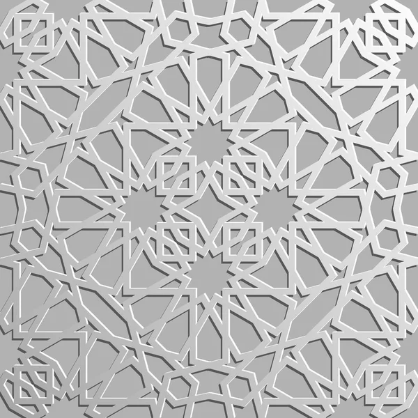 Sömlös islamiska mönster 3d. Traditionella arabiska designelement. — Stock vektor
