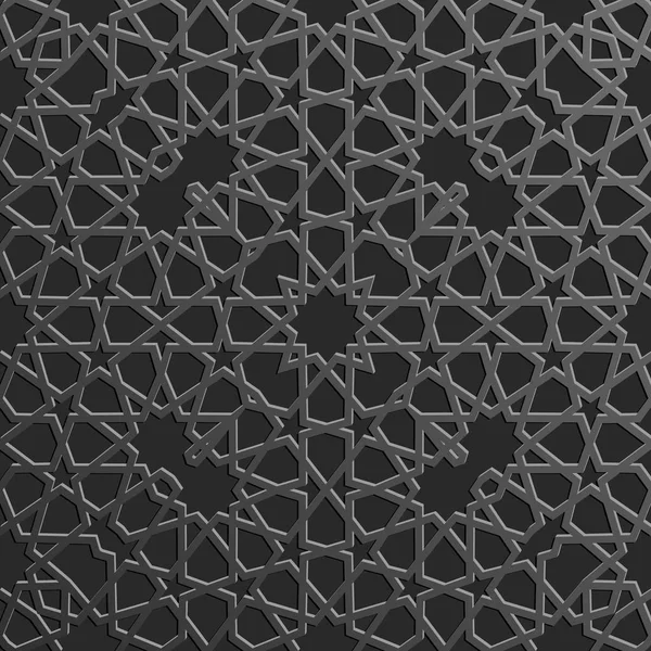 Modèle islamique sans couture 3d. Élément de design arabe traditionnel . — Image vectorielle