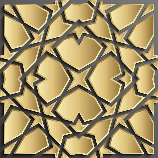イスラムのシームレス パターンの 3 d。伝統的なアラビアの設計要素. — ストックベクタ