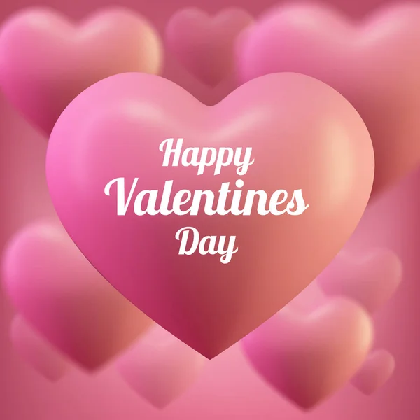 8 mars kvinnodagen gratulationskort mall. Rosa ballon hjärta, kärlek. Vektorillustration av hjärtan — Stock vektor