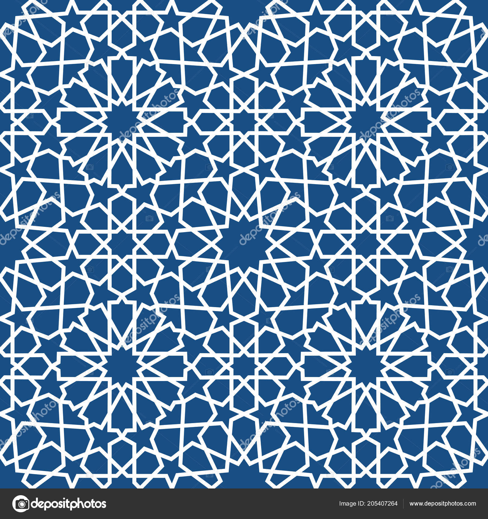 Blue islamic pattern . Seamless arabic ...