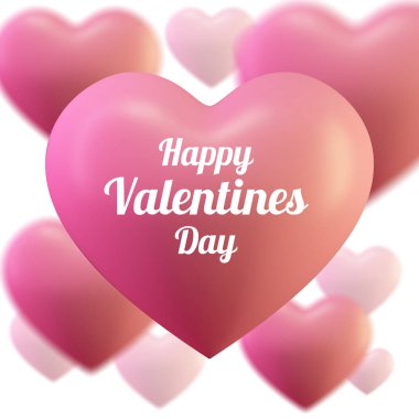 8 Mart Kadınlar günü tebrik kartı şablonu. Pembe ballon kalp, aşk. Kalpler vektör çizim