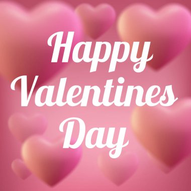 8 Mart Kadınlar günü tebrik kartı şablonu. Pembe ballon kalp, aşk. Kalpler vektör çizim