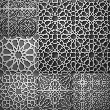 İslam desen. Dikişsiz Arapça geometrik desen, Doğu süsleme, Hint süsleme, Farsça motifi, 3d. Sonsuz doku kullanılan duvar kağıdı, desen dolgularını, web sayfası arka planı için .