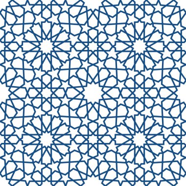 Mavi İslam desen. Dikişsiz Arapça geometrik desen, Doğu süsleme, Hint süsleme, Farsça motifi, 3d. Sonsuz doku kullanılan duvar kağıdı, desen dolgularını, web sayfası arka planı için .