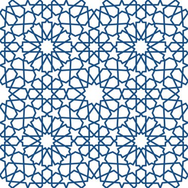 Mavi İslam desen. Dikişsiz Arapça geometrik desen, Doğu süsleme, Hint süsleme, Farsça motifi, 3d. Sonsuz doku kullanılan duvar kağıdı, desen dolgularını, web sayfası arka planı için .