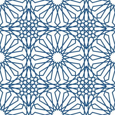 Mavi İslam desen. Dikişsiz Arapça geometrik desen, Doğu süsleme, Hint süsleme, Farsça motifi, 3d. Sonsuz doku kullanılan duvar kağıdı, desen dolgularını, web sayfası arka planı için .