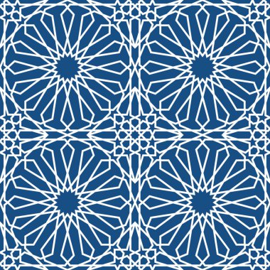 Mavi İslam desen. Dikişsiz Arapça geometrik desen, Doğu süsleme, Hint süsleme, Farsça motifi, 3d. Sonsuz doku kullanılan duvar kağıdı, desen dolgularını, web sayfası arka planı için .