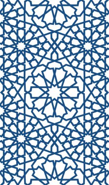 Mavi İslam desen. Dikişsiz Arapça geometrik desen, Doğu süsleme, Hint süsleme, Farsça motifi, 3d. Sonsuz doku kullanılan duvar kağıdı, desen dolgularını, web sayfası arka planı için .