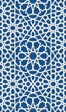 Mavi İslam desen. Dikişsiz Arapça geometrik desen, Doğu süsleme, Hint süsleme, Farsça motifi, 3d. Sonsuz doku kullanılan duvar kağıdı, desen dolgularını, web sayfası arka planı için .