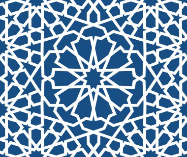 Mavi İslam desen. Dikişsiz Arapça geometrik desen, Doğu süsleme, Hint süsleme, Farsça motifi, 3d. Sonsuz doku kullanılan duvar kağıdı, desen dolgularını, web sayfası arka planı için .