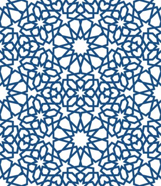 Mavi İslam desen. Dikişsiz Arapça geometrik desen, Doğu süsleme, Hint süsleme, Farsça motifi, 3d. Sonsuz doku kullanılan duvar kağıdı, desen dolgularını, web sayfası arka planı için .