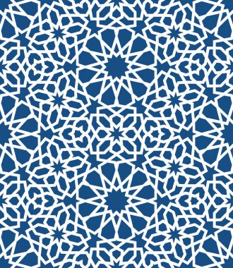 Mavi İslam desen. Dikişsiz Arapça geometrik desen, Doğu süsleme, Hint süsleme, Farsça motifi, 3d. Sonsuz doku kullanılan duvar kağıdı, desen dolgularını, web sayfası arka planı için .
