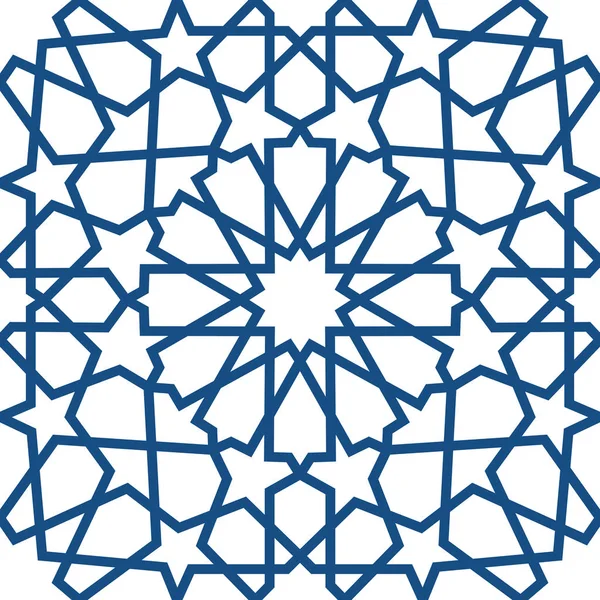 Blauwe islamitische patroon. Naadloze Arabische geometrische patroon Oosten sieraad, Indiase sieraad, Perzisch motief, 3d. Eindeloze textuur kan worden gebruikt voor behang, opvulpatronen, webpagina-achtergrond . — Stockvector