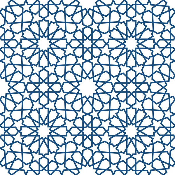 Blaues islamisches Muster. nahtloses arabisches geometrisches Muster, orientalisches Ornament, indisches Ornament, persisches Motiv, 3d. endlose Textur kann für Tapeten, Musterfüllungen, Webseiten-Hintergrund verwendet werden . — Stockvektor