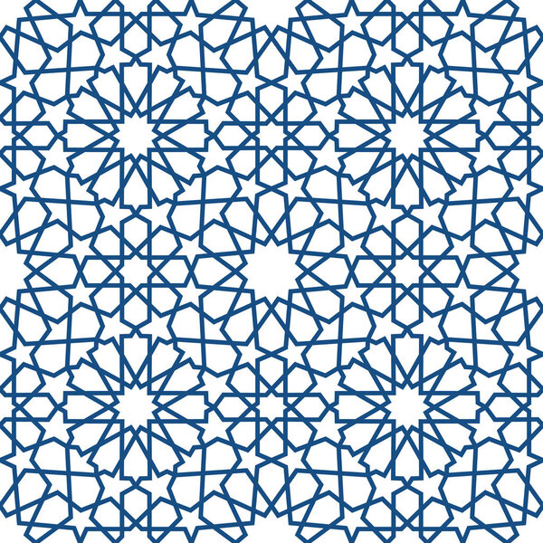 Blue islamic pattern . Seamless arabic geometric pattern, east ornament, indian ornament, persian motif, 3D. Endless texture can be used for wallpaper, pattern fills, web page background .