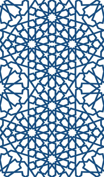 Modello islamico blu. Modello geometrico arabo senza cuciture, ornamento orientale, ornamento indiano, motivo persiano, 3D. texture infinito può essere utilizzato per carta da parati, riempimenti modello, sfondo della pagina web  . — Vettoriale Stock