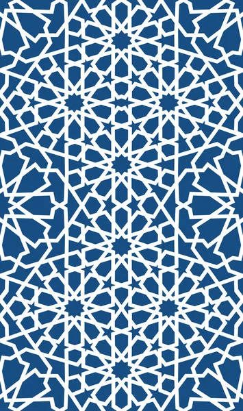 Modello islamico blu. Modello geometrico arabo senza cuciture, ornamento orientale, ornamento indiano, motivo persiano, 3D. texture infinito può essere utilizzato per carta da parati, riempimenti modello, sfondo della pagina web  . — Vettoriale Stock