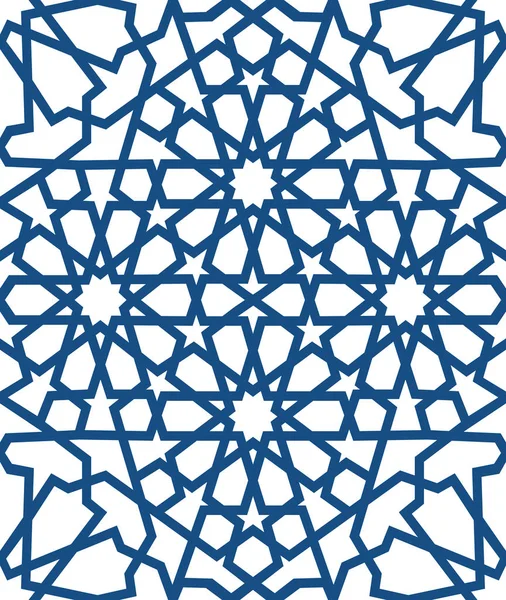 Modello islamico blu. Modello geometrico arabo senza cuciture, ornamento orientale, ornamento indiano, motivo persiano, 3D. texture infinito può essere utilizzato per carta da parati, riempimenti modello, sfondo della pagina web  . — Vettoriale Stock