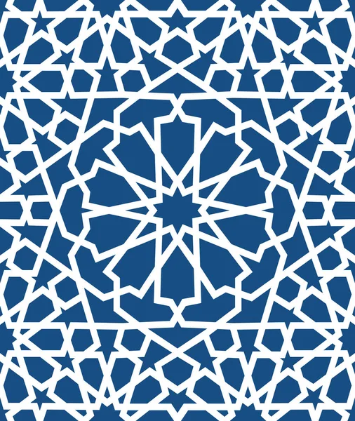 Iszlám kék mintával. Zökkenőmentes Arab geometriai minta, Dísz keleti, indiai dísz, perzsa motívum, 3D-s. Végtelen textúra tapéta, a kitöltőmintáikat, a weblapok háttere is felhasználható . — Stock Vector