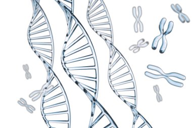 Soyut arkaplan. X kromozomlu DNA molekülü