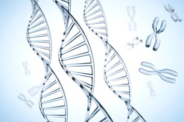 Soyut arkaplan. X kromozomlu DNA molekülü