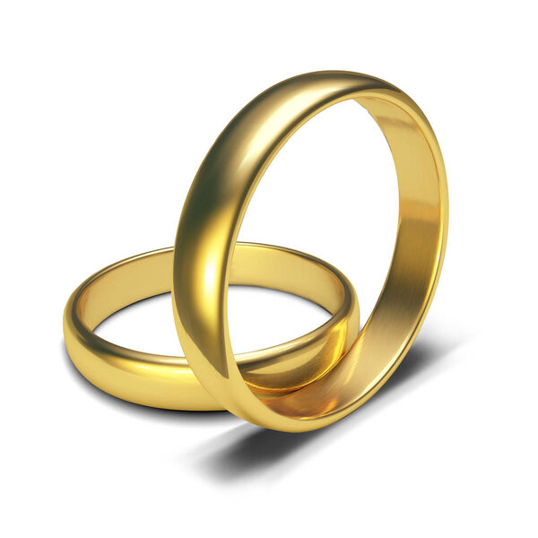 Golden rings isolated on white background Vector Illustration