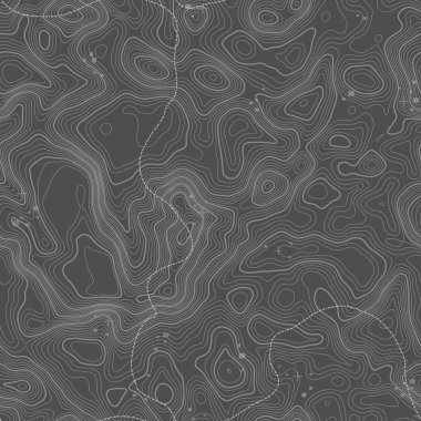 Seamless modeli. Topografik harita arka plan kopya sorunsuz doku alan ile. Topografya Haritası kontur arka plan, coğrafi kılavuz çizgi. Dağ hiking trail arazi üzerinde .