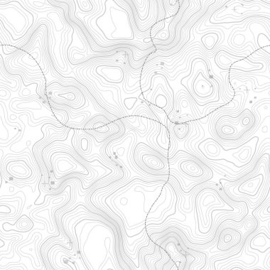 Seamless modeli. Topografik harita arka plan kopya sorunsuz doku alan ile. Topografya Haritası kontur arka plan, coğrafi kılavuz çizgi. Dağ hiking trail arazi üzerinde .