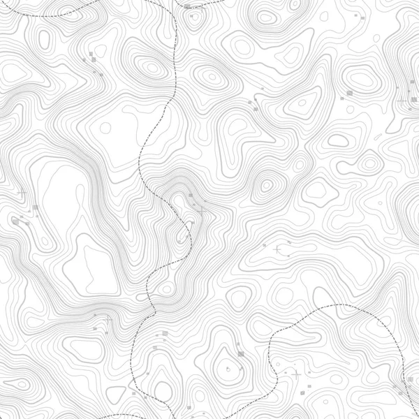 シームレス パターン。シームレス テクスチャのコピーのためのスペースと地形図の背景。行の地形の地図の輪郭背景、地理グリッド。地形上山ハイキング コース . — ストックベクタ