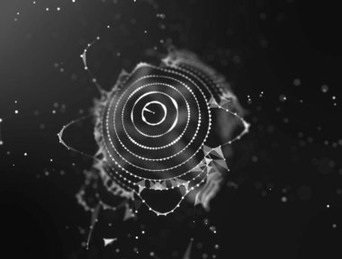 Büyük veri görselleştirme. Arka plan 3d. Büyük veri bağlantı arka plan. Siber teknoloji AI Teknoloji Tel ağ fütüristik tel kafes veri görselleştirme. resimde. Yapay zeka .