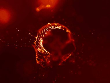 3D kılavuz arka plan. AI Teknoloji Tel ağ fütüristik tel kafes. Yapay zeka. Siber Güvenlik arka plan illüstrasyon