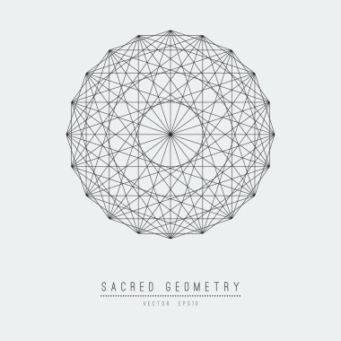 Yaşamın kutsal geometri satır öğesi çiçek. illüstrasyon .