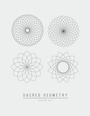 Yaşamın kutsal geometri satır öğesi çiçek. illüstrasyon .